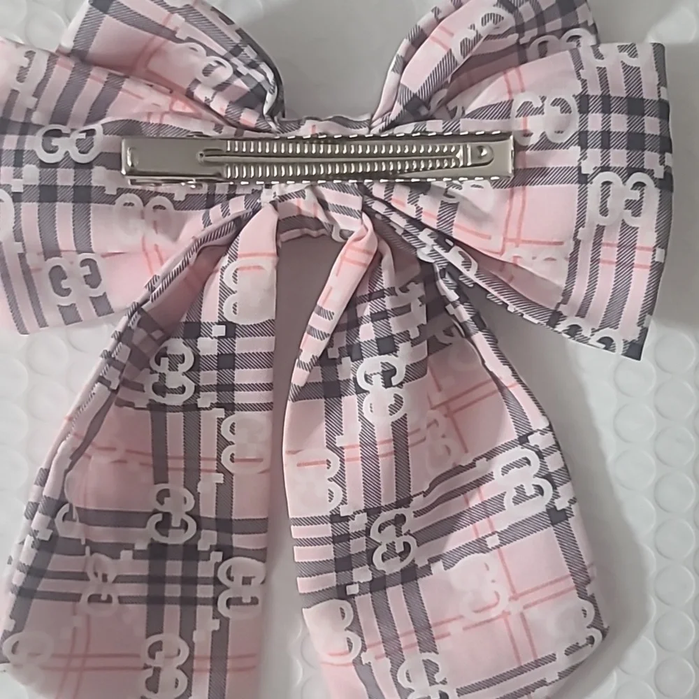 Pink Plaid Kids Hair Bow